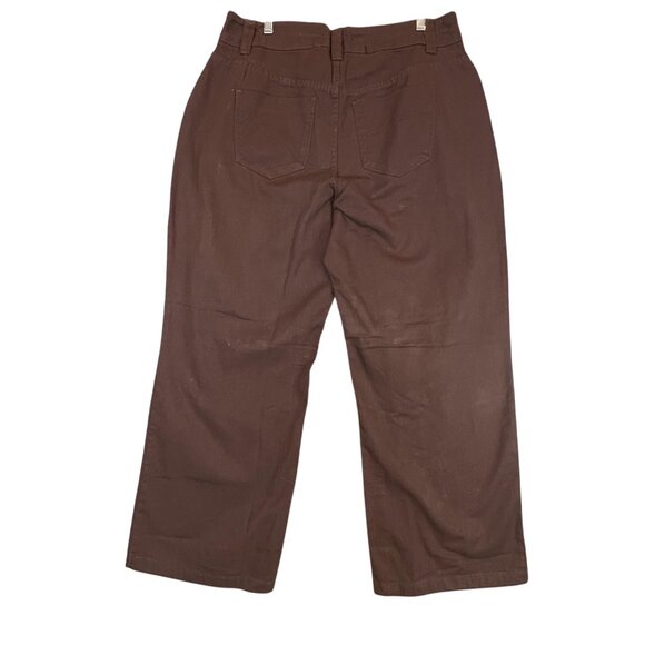 Womens 16W Brown Natural Fit Straight Leg  Jeans Pants Cotton Woman Within - Picture 9 of 12